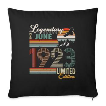 Birthday: June 1923 Limited Edition Vintage - Sofa pillowcase 17,3'' x 17,3'' (45 x 45 cm) - black - Front