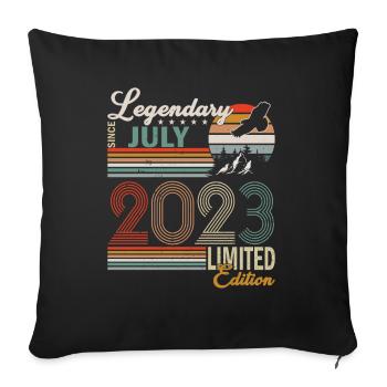 2023 | Juillet 2023 Anniversaire Parfaitement vieilli - Housse de coussin décorative 45 x 45 cm - noir - Devant