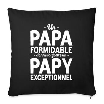 Un papa formidable - Papy exceptionnel cadeau - Housse de coussin décorative 45 x 45 cm - noir - Devant