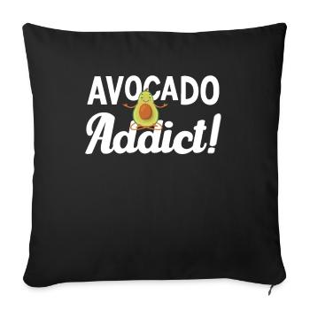 Avocado Addict! - Gesund - Fit-Fitness-Bio-Gemüse - Housse de coussin décorative 45 x 45 cm - noir - Devant