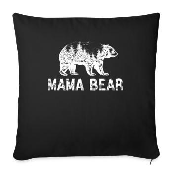 Forest Mama Bear for Mom Mommy Mother - Sofa pillowcase 17,3'' x 17,3'' (45 x 45 cm) - black - Front