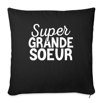 Super Big Sister Hearts Gift - Sofa pillowcase 17,3'' x 17,3'' (45 x 45 cm) - black - Front