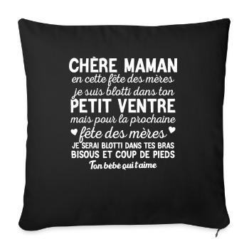 Fête Des Mères Pour Femme Enceinte - Housse de coussin décorative 45 x 45 cm - noir - Devant