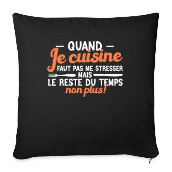 Jamais faire confiance à un chef trop maigre - Housse de coussin décorative 45 x 45 cm - noir - Devant