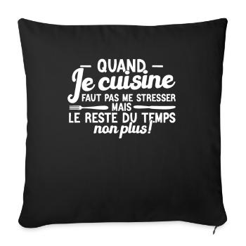 Je cuisine mais je ne fais pas la vaisselle humour - Housse de coussin décorative 45 x 45 cm - noir - Devant