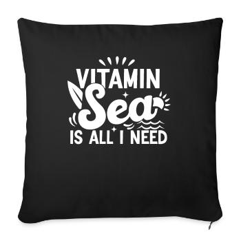 Need for the sea and its vitamins - Sofa pillowcase 17,3'' x 17,3'' (45 x 45 cm) - black - Front