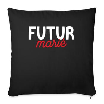 Futur marié - Housse de coussin décorative 45 x 45 cm - noir - Devant