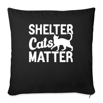 "Cat Lover" Pour Soutenir Les Chats Des Refuges - Housse de coussin décorative 45 x 45 cm - noir - Devant