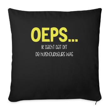 Oeps! Geen Huishoudbeurs Hier - Housse de coussin décorative 45 x 45 cm - noir - Devant
