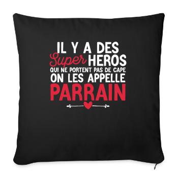 Super-héros Sans Cape : Le Parrain - Housse de coussin décorative 45 x 45 cm - noir - Devant