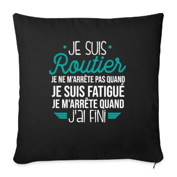 Je Suis Routier - Housse de coussin décorative 45 x 45 cm - noir - Devant