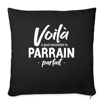 Le Parrain Parfait : Découvrez Son Apparence - Housse de coussin décorative 45 x 45 cm - noir - Devant