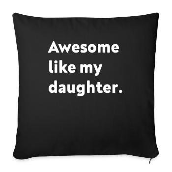 Super comme ma fille - Housse de coussin décorative 45 x 45 cm - noir - Devant