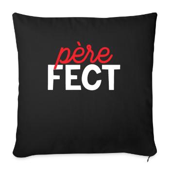 Père fect T-shirt - Housse de coussin décorative 45 x 45 cm - noir - Devant