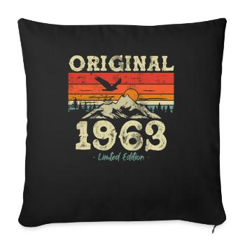 60. Geburtstag Mann Juni Jahrgang 1963 Oldtimer - Sofakissenbezug 45 x 45 cm - Schwarz - Vorne