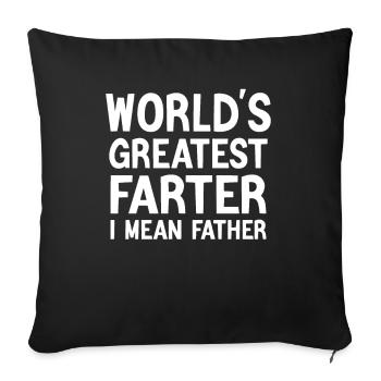 World's Best Fart Pillow, Uh, Dad - Sofa pillowcase 17,3'' x 17,3'' (45 x 45 cm) - black - Front