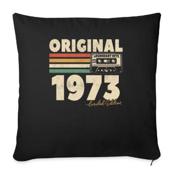 1973 Anniversary Vintage Original Retro Gift - Sofa pillowcase 17,3'' x 17,3'' (45 x 45 cm) - black - Front