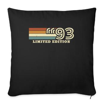 Anniversaire Vintage 1993 Édition Limitée - Housse de coussin décorative 45 x 45 cm - noir - Devant