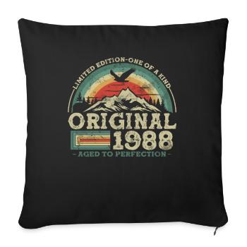 Unieke Limited Edition - 1988 Vieilli à la perfection - Housse de coussin décorative 45 x 45 cm - noir - Devant
