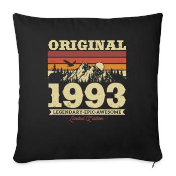 Vintage and Retro Birthday Gift 1993 - Sofa pillowcase 17,3'' x 17,3'' (45 x 45 cm) - black - Front