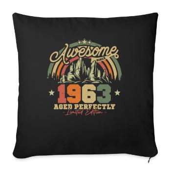 Vintage- und Retro-Geburtstagsgeschenk 1963 - Sofakissenbezug 45 x 45 cm - Schwarz - Vorne