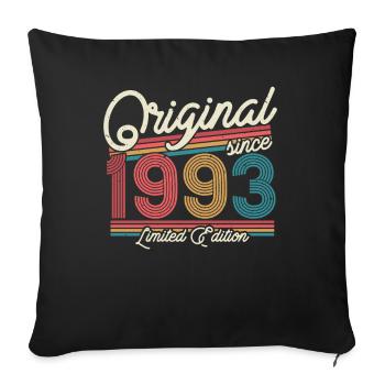 Cool retro birthday present 1993 - Sofa pillowcase 17,3'' x 17,3'' (45 x 45 cm) - black - Front