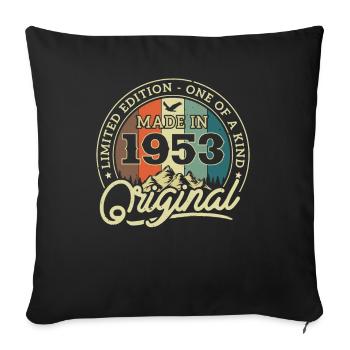 Geburtstagsgeschenk Jahrgang 1953 - Sofakissenbezug 45 x 45 cm - Schwarz - Vorne