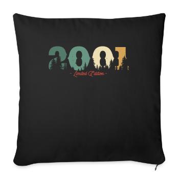 Vintage Birthday Gift Forest 2001 - Sofa pillowcase 17,3'' x 17,3'' (45 x 45 cm) - black - Front