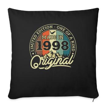 Vintage 1998 Geburtstagsgeschenk - Sofakissenbezug 45 x 45 cm - Schwarz - Vorne