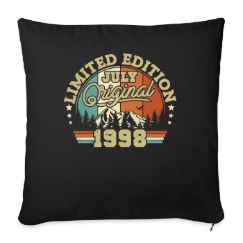 Vintage Geburtstagsgeschenk Juli 1998 - Sofakissenbezug 45 x 45 cm - Schwarz - Vorne