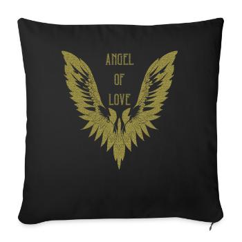 Ange de l’Amour - Housse de coussin décorative 45 x 45 cm - noir - Devant