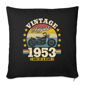 Geburtstagsgeschenk August 1953 - Sofakissenbezug 45 x 45 cm - Schwarz - Vorne