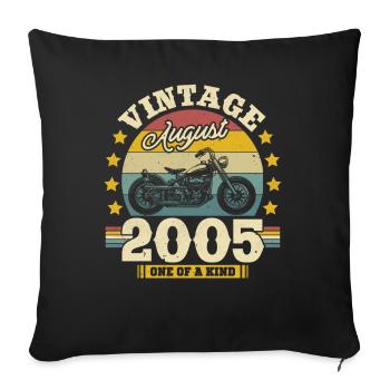 Geburtstagsgeschenk August 2005 - Sofakissenbezug 45 x 45 cm - Schwarz - Vorne