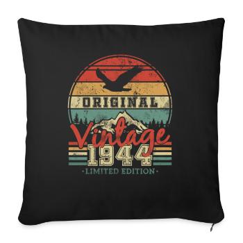 Cadeau d'anniversaire 1944 - Housse de coussin décorative 45 x 45 cm - noir - Devant