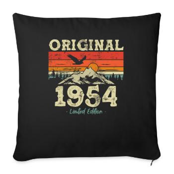 Cadeau d’anniversaire 1954 - Housse de coussin décorative 45 x 45 cm - noir - Devant