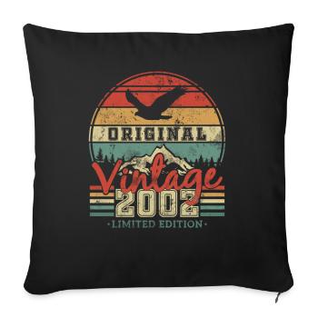 Birthday Gift 2002 21 years - Sofa pillowcase 17,3'' x 17,3'' (45 x 45 cm) - black - Front