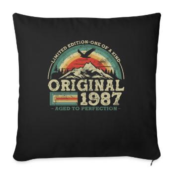 Vintage Geburtstagsgeschenk 1987 - Sofakissenbezug 45 x 45 cm - Schwarz - Vorne