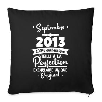 Cadeau Anniv. septembre 2013 10 ans - Housse de coussin décorative 45 x 45 cm - noir - Devant
