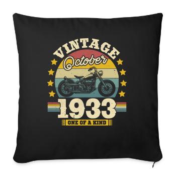 Geschenk Geburtstag Oktober 1933 90 Jahre - Housse de coussin décorative 45 x 45 cm - noir - Devant