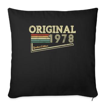 Gift Birthday Vintage 1978 45 Years - Sofa pillowcase 17,3'' x 17,3'' (45 x 45 cm) - black - Front