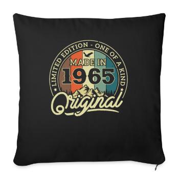 Geschenk Geburtstag 1965 - Sofakissenbezug 45 x 45 cm - Schwarz - Vorne