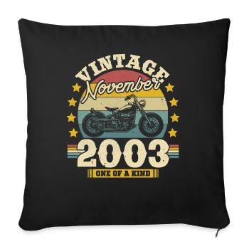 Vintage Novembre 2003 20 ans Unique - Housse de coussin décorative 45 x 45 cm - noir - Devant