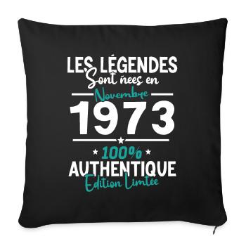 Legends November 1973 - 50 years - Sofa pillowcase 17,3'' x 17,3'' (45 x 45 cm) - black - Front