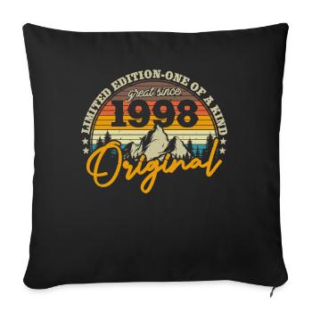 Geburtstagsgeschenk 1998 - 25 Jahre - Sofakissenbezug 45 x 45 cm - Schwarz - Vorne