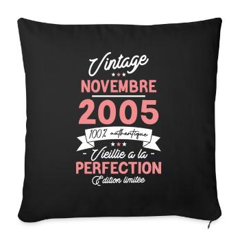 Cadeau Anniversaire Novembre 2005 18 Ans - Sofakissenbezug 45 x 45 cm - Schwarz - Vorne