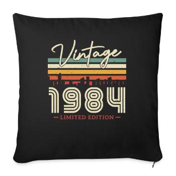 Vintage 1984 40 Jahre Geburtstagsgeschenk - Sofakissenbezug 45 x 45 cm - Schwarz - Vorne