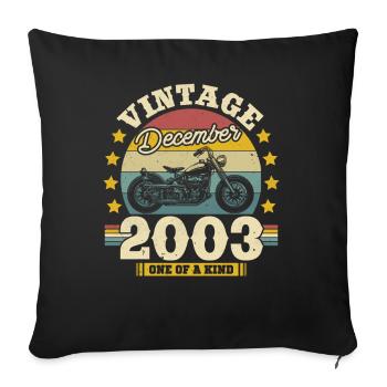 Vintage Dezember 2003 20 Jahre - Housse de coussin décorative 45 x 45 cm - noir - Devant