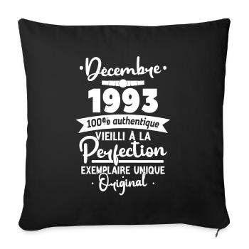 Décembre 1993 30 Ans - Housse de coussin décorative 45 x 45 cm - noir - Devant