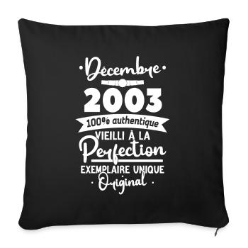 Décembre 2003 20 Ans - Housse de coussin décorative 45 x 45 cm - noir - Devant