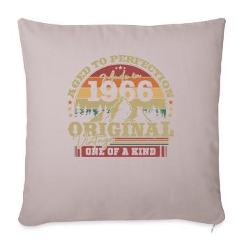 Geburtstagsgeschenk Vintage 1966 58 Jahre - Sofakissenbezug 45 x 45 cm - helles Taupe - Vorne
